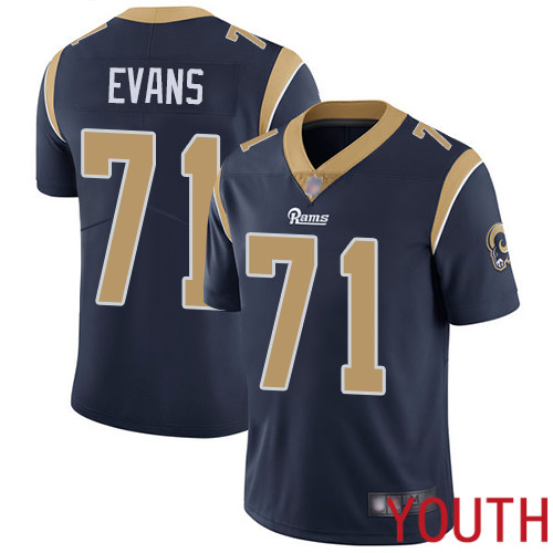 Los Angeles Rams Limited Navy Blue Youth Bobby Evans Home Jersey NFL Football #71 Vapor Untouchable->youth nfl jersey->Youth Jersey